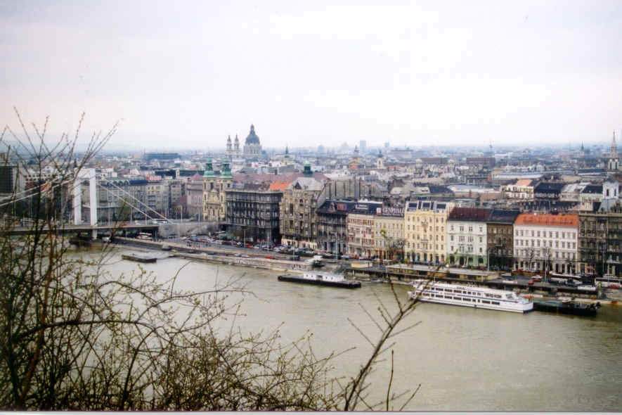 View across Pest from the top of the Gellert hill adjacent to our hotel