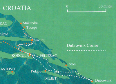 Map showing Croatia Voyage