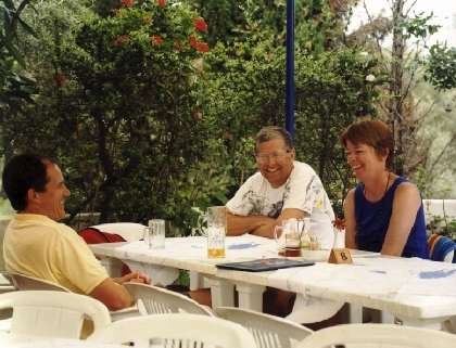 Stan Dave and Barbara enjoy one of Stan's observations.